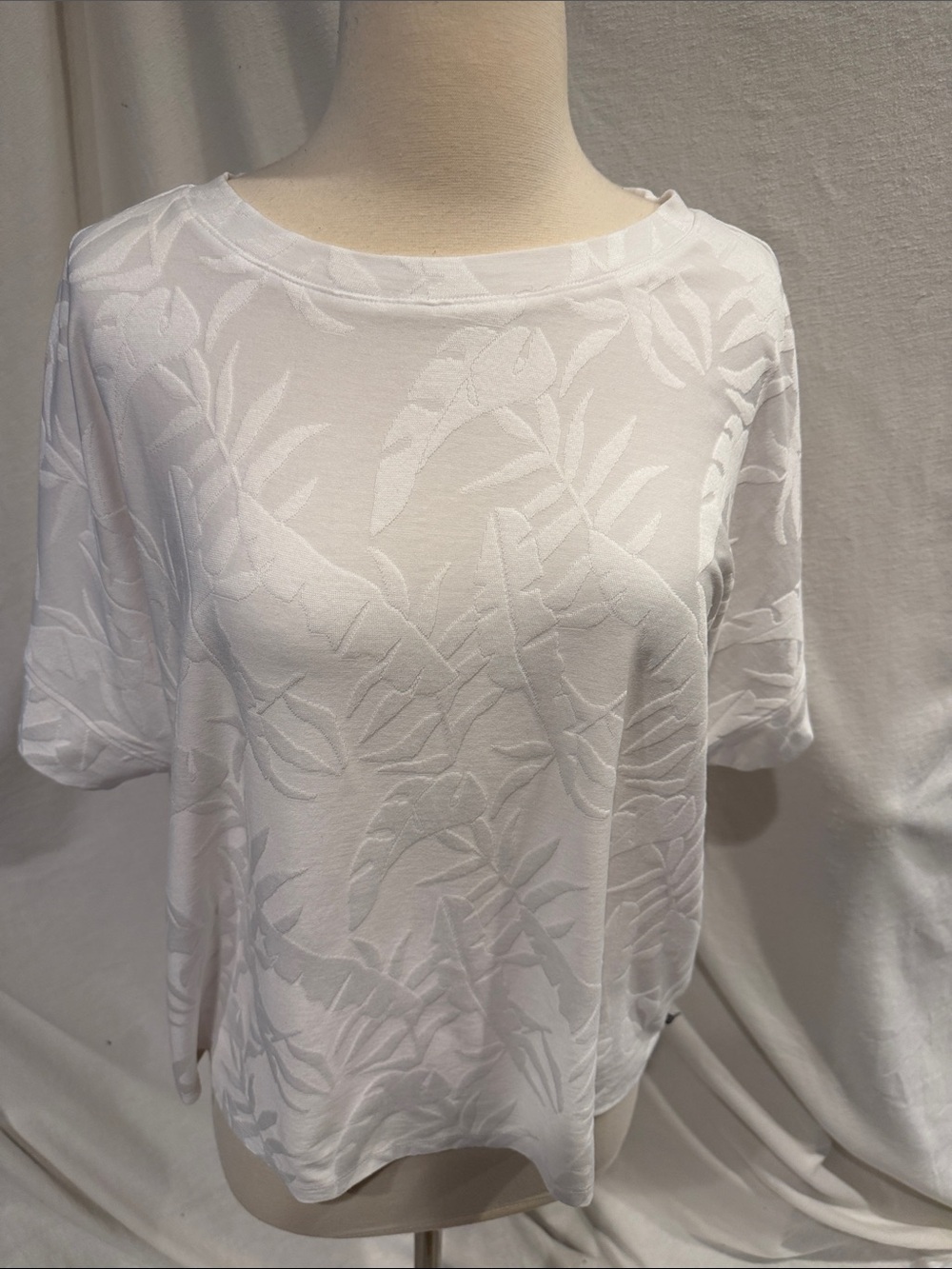 T by Talbots oversized, emboss pattern tee